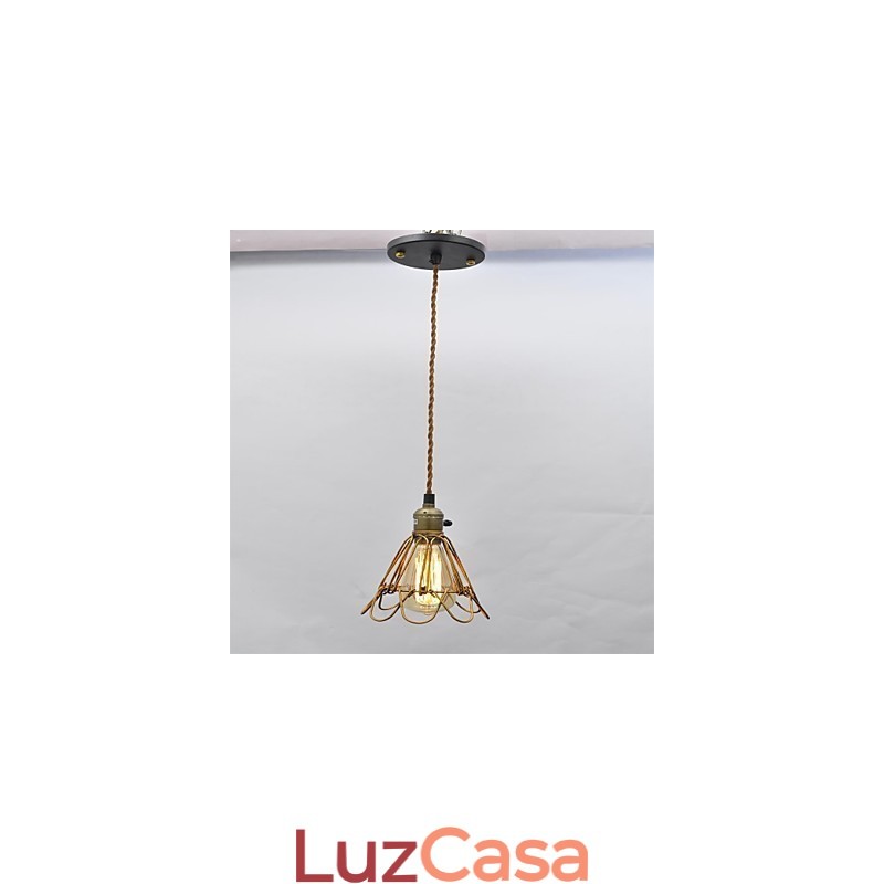 Lustre de ferro estilo americano, estilo vintage, com cabeça única, estilo lótus