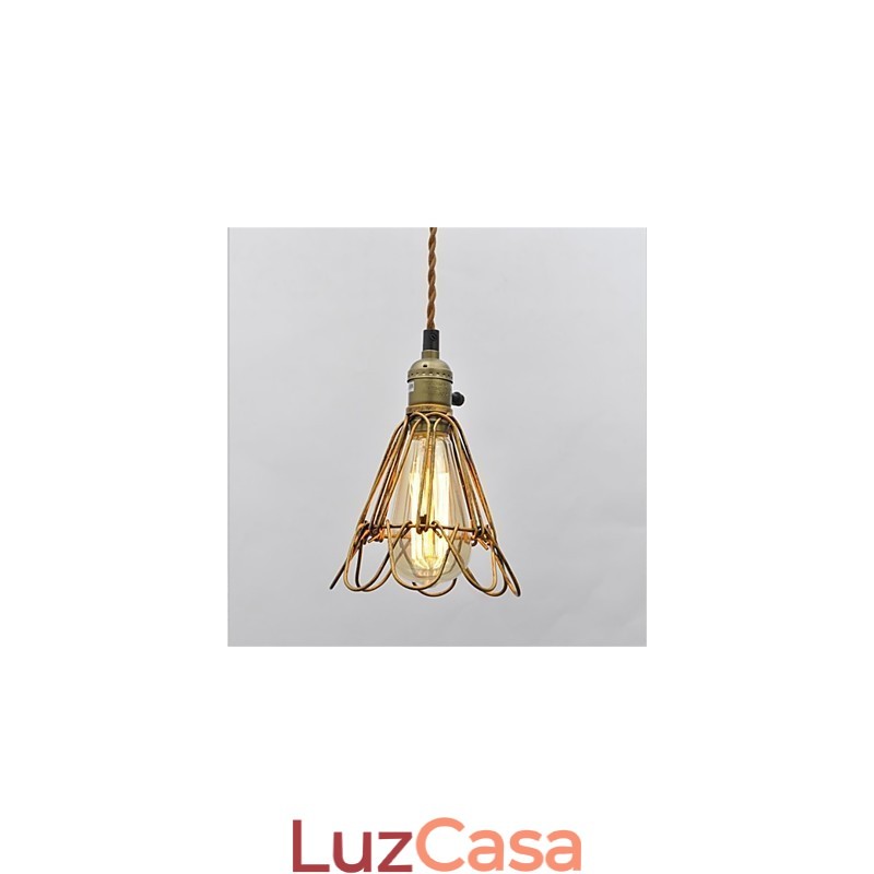 Lustre de ferro estilo americano, estilo vintage, com cabeça única, estilo lótus