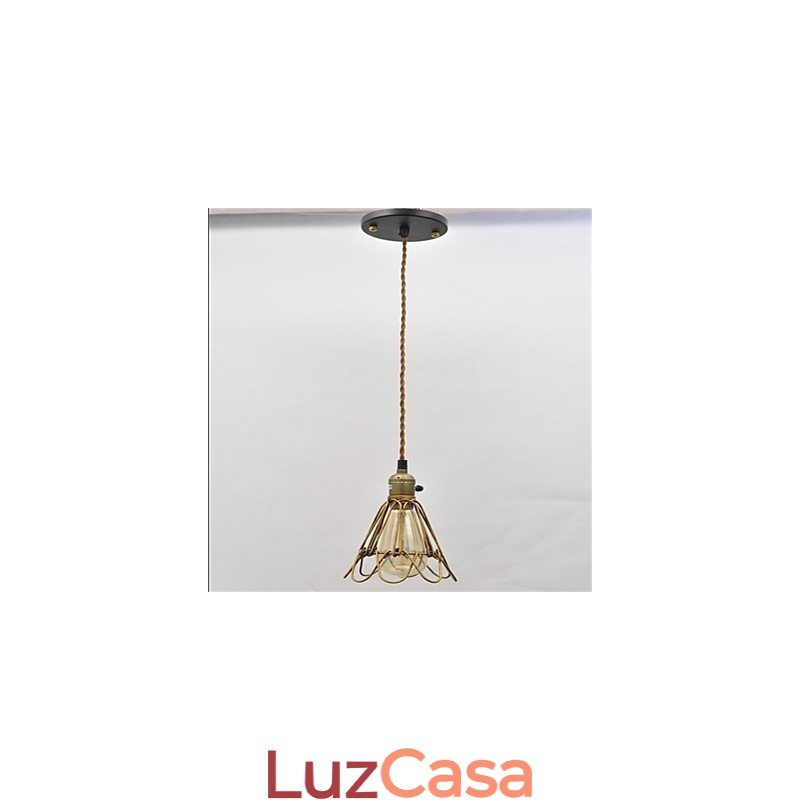 Lustre de ferro estilo americano, estilo vintage, com cabeça única, estilo lótus