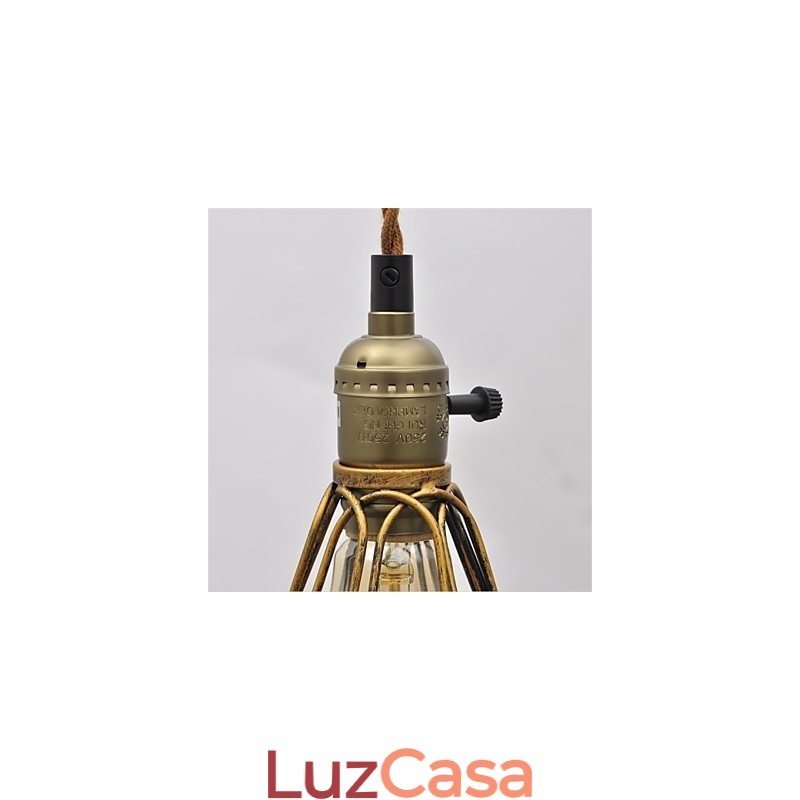 Lustre de ferro estilo americano, estilo vintage, com cabeça única, estilo lótus