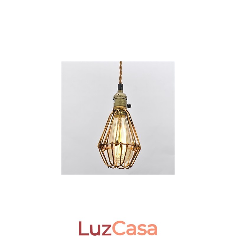 Lustre de ferro estilo americano, estilo vintage, com cabeça única, estilo lótus