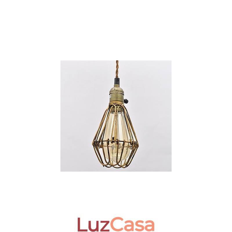 Lustre de ferro estilo americano, estilo vintage, com cabeça única, estilo lótus