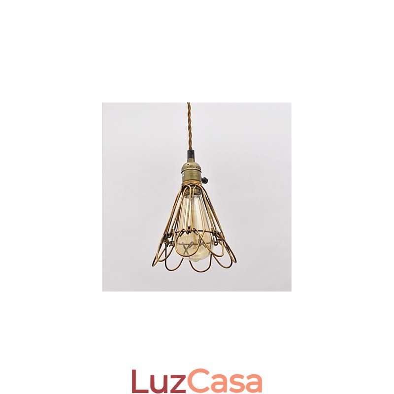 Lustre de ferro estilo americano, estilo vintage, com cabeça única, estilo lótus