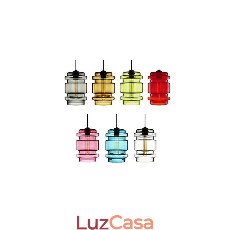 Lustre de vidro artístico de cabeça única Candy Color (branco, cinza, amarelo, verde, vermelho, rosa, azul)