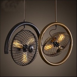 Luminária pendente estilo americano com ventilador de vento industrial retrô
