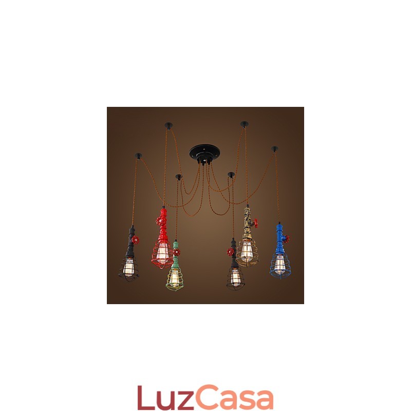 6 luzes vintage pingente luz waterpipe design luzes