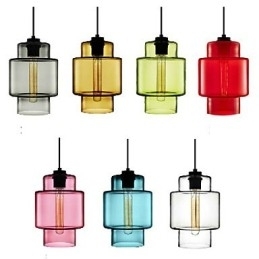 Lustre de vidro artístico de cabeça única com luminária pendente e cúpula de vidro (cinza, amarelo, verde, vermelho, rosa, azul e branco)