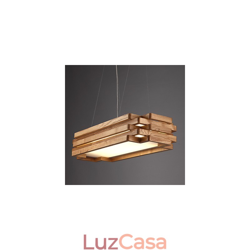 Luminária pendente moderna contemporânea estilo country mini madeira bambu