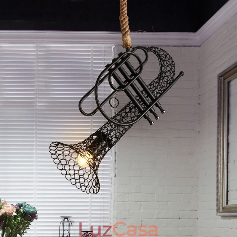 American Country Hemp Lace T Retro Lustre Decorativo Lustre