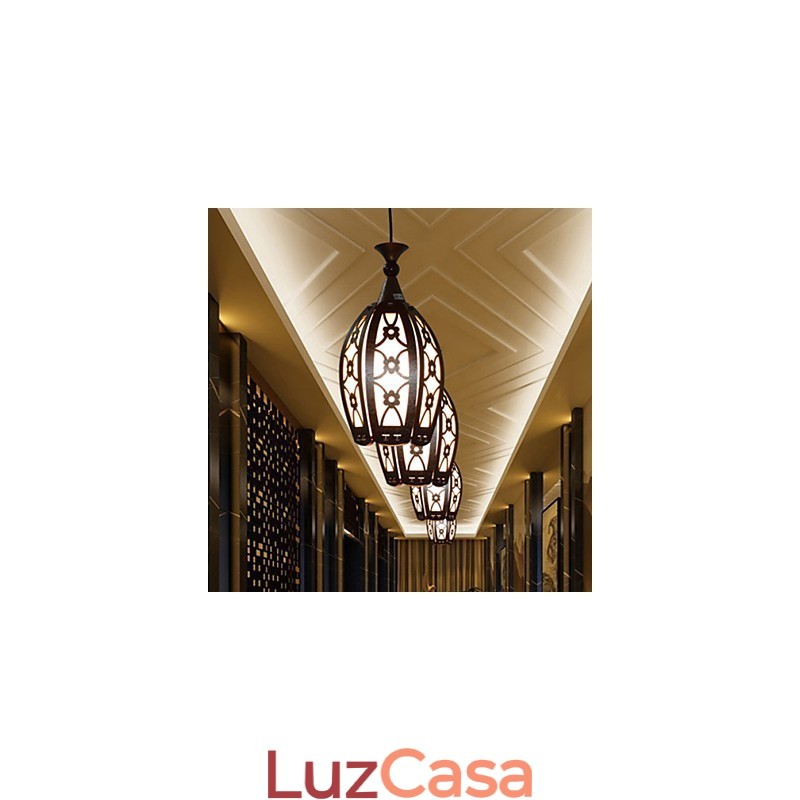 Luminária pendente de madeira criativa contemporânea e contraída para jantar