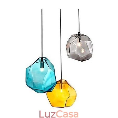 Criativo Cristal de Gelo Vidro Diamante Pingente Cromático Droplight Lâmpada Luz Criativo Cristal de Gelo Vidro Diamante Pingente Cromático Droplight Lâmpada Luz