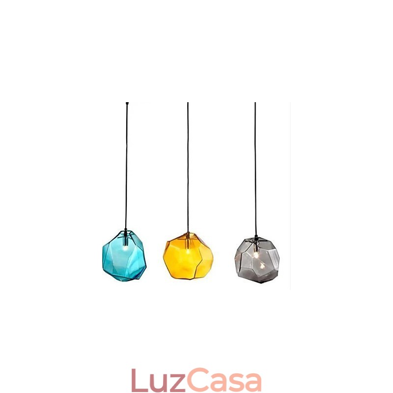 Criativo Cristal de Gelo Vidro Diamante Pingente Cromático Droplight Lâmpada Luz