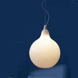 Luminária Pendente Garrafa de Vidro Branco Leite Curva Natural