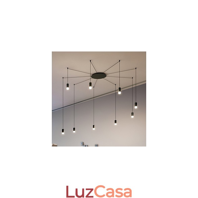 Luminária pendente criativa com design de linhas geométricas e contraídas do norte da Europa