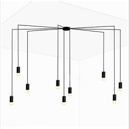 Luminária pendente criativa com design de linhas geométricas e contraídas do norte da Europa