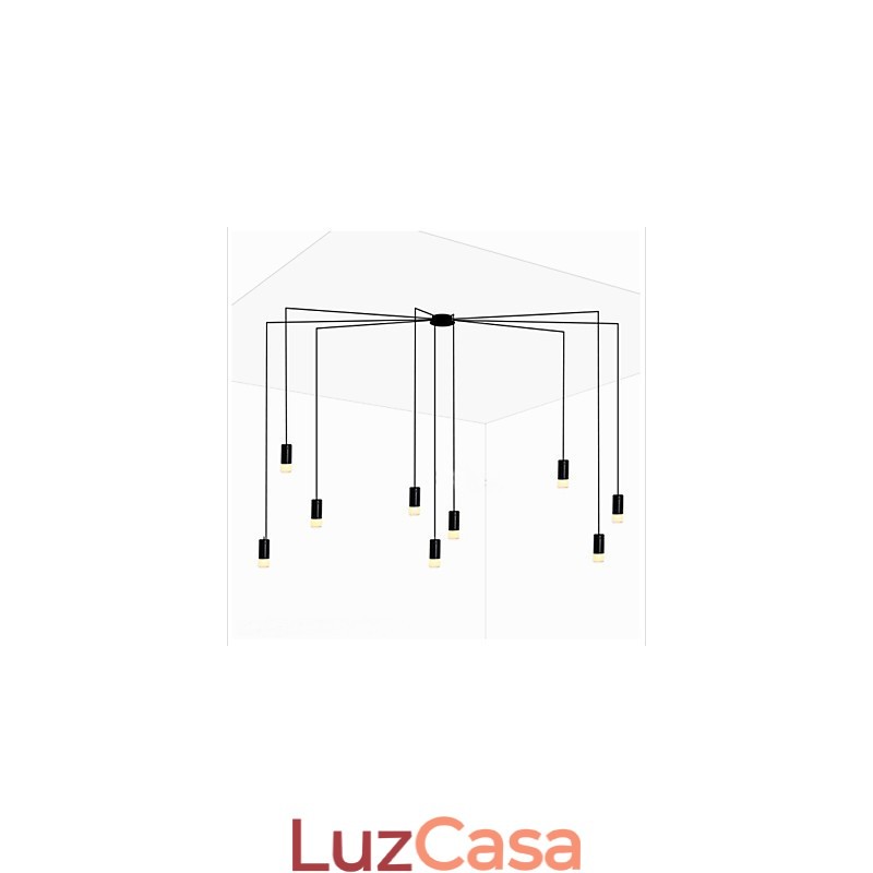 Luminária pendente criativa com design de linhas geométricas e contraídas do norte da Europa