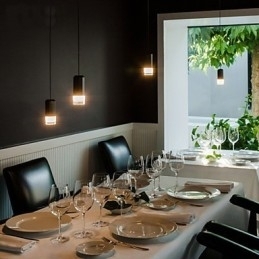 Luminária pendente criativa com design de linhas geométricas e contraídas do norte da Europa