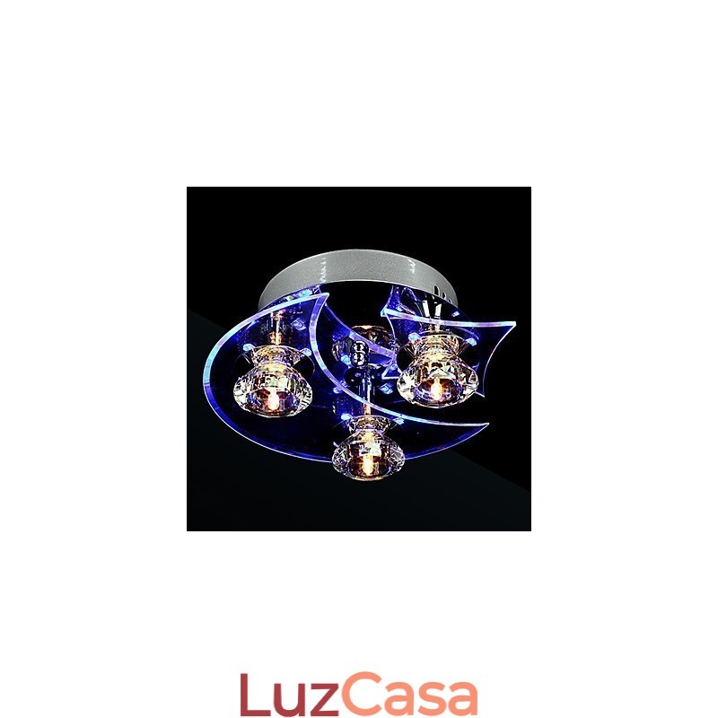 Lustre Moderno Cristal Living 3 Luzes