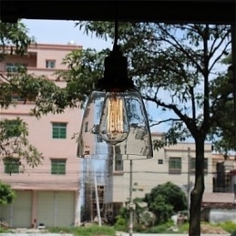 Lustre de vidro retrô exclusivo e minimalista