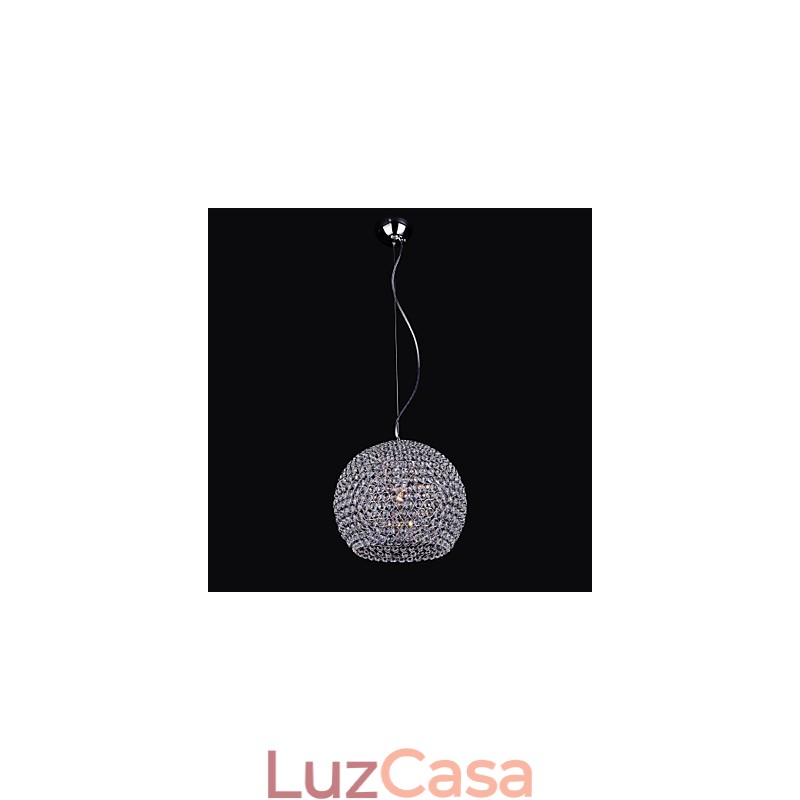 Lustre de metal cromado estilo mini lanterna