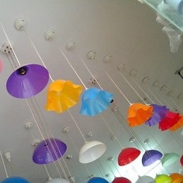 Linha de acrílico de cabeça única transparente chaminé droplight lâmpada de supermercado