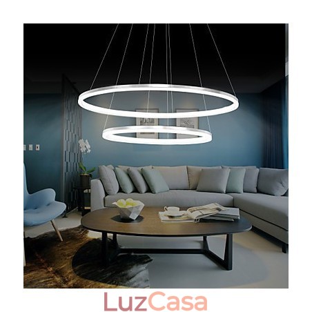 Luminária pendente de design moderno 4 anéis duplos de acrílico de alta qualidade Luminária pendente de design moderno 4 anéis duplos de acrílico de alta qualidade