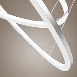 Luminária pendente de design moderno 4 anéis duplos de acrílico de alta qualidade