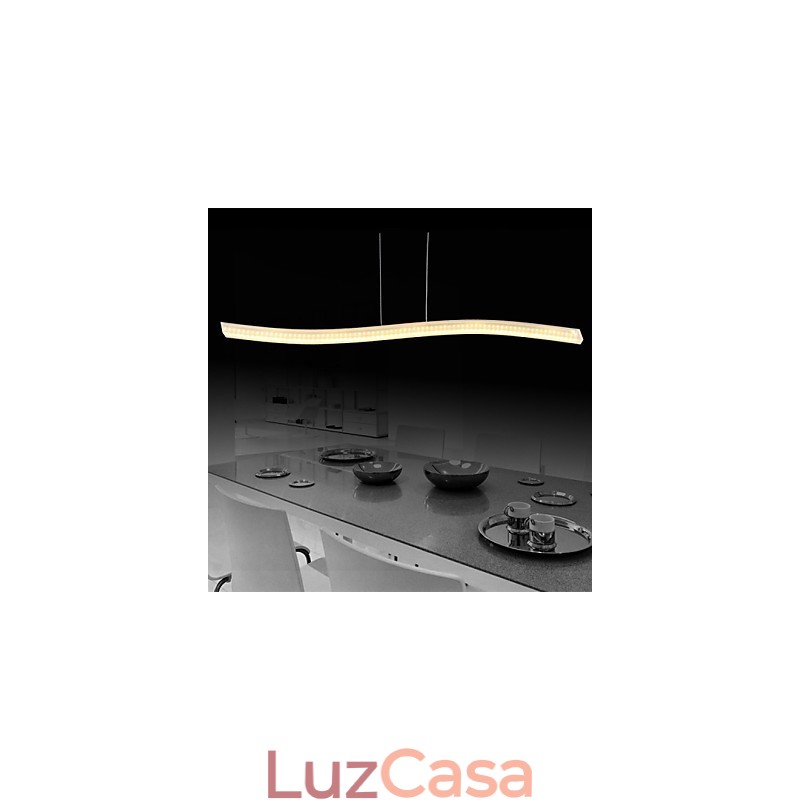 Luminária pendente moderna e contemporânea cromada