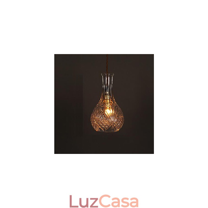 Lustre de vidro artístico esculpido criativo com garrafa romântica, luz pendente