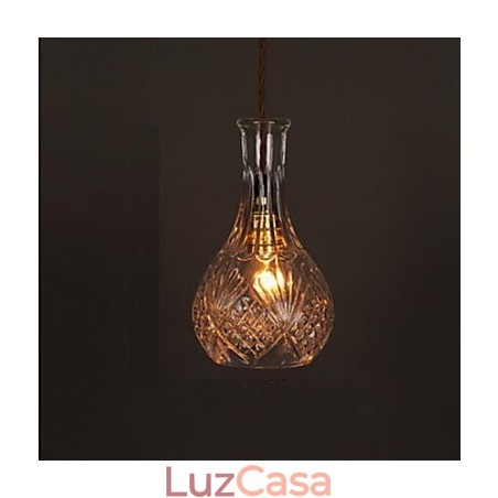 Lustre de vidro artístico esculpido criativo com garrafa romântica, luz pendente Lustre de vidro artístico esculpido criativo com garrafa romântica, luz pendente
