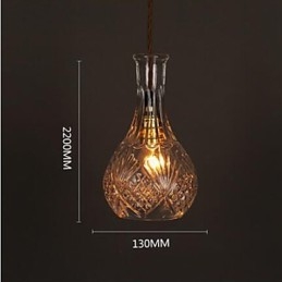 Lustre de vidro artístico esculpido criativo com garrafa romântica, luz pendente