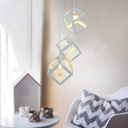 Luminária pendente de metal com pintura estilo retrô mini