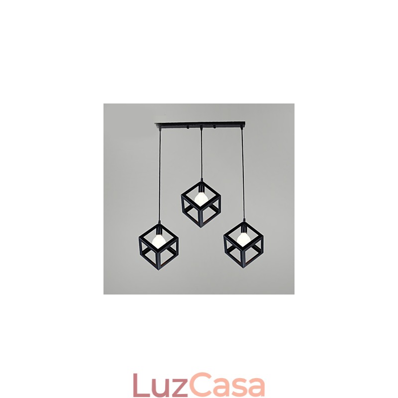 Luminária pendente de metal com pintura estilo retrô mini