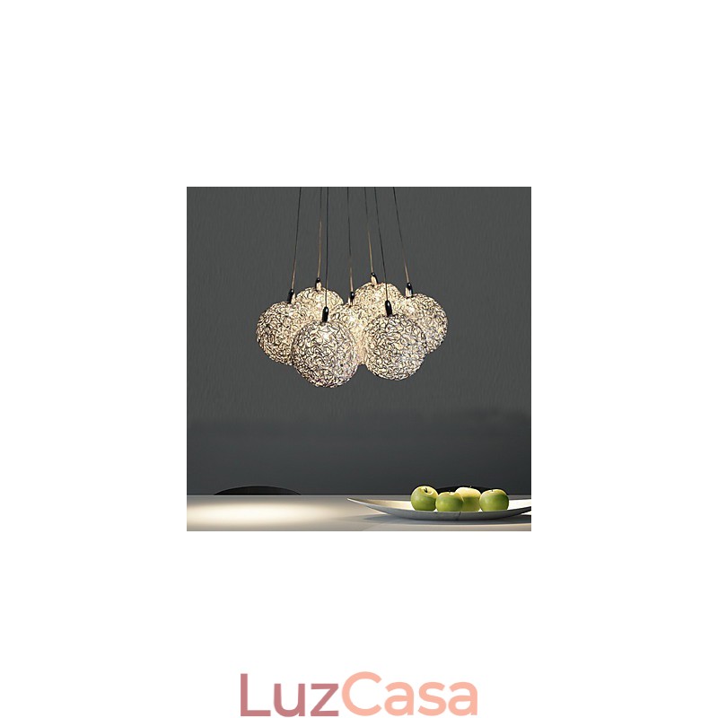 Luminária pendente de metal galvanizado estilo mini contemporâneo moderno