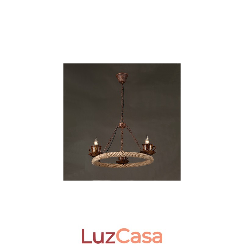 Luminária pendente de metal com pintura country vintage para garagem