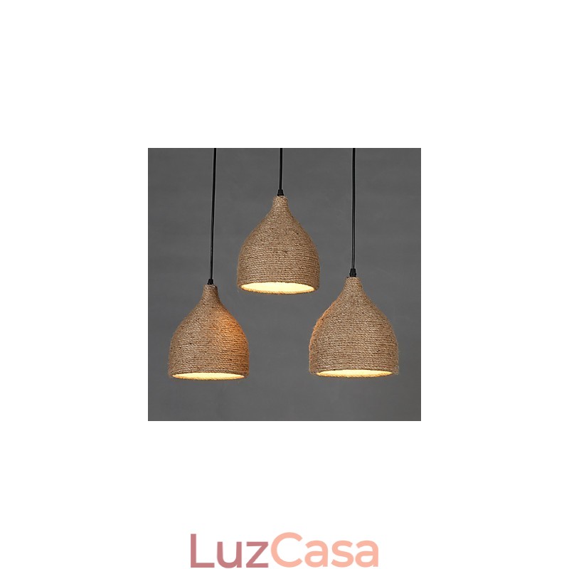 Country Lofts Restaurando Maneiras Antigas Corda de Cânhamo Lâmpada de Cabeça Única Pequena Droplight