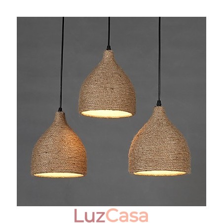 Country Lofts Restaurando Maneiras Antigas Corda de Cânhamo Lâmpada de Cabeça Única Pequena Droplight