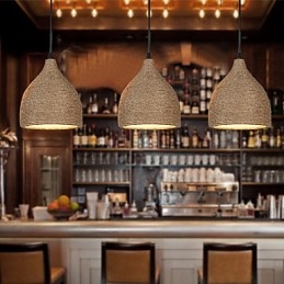 Country Lofts Restaurando Maneiras Antigas Corda de Cânhamo Lâmpada de Cabeça Única Pequena Droplight