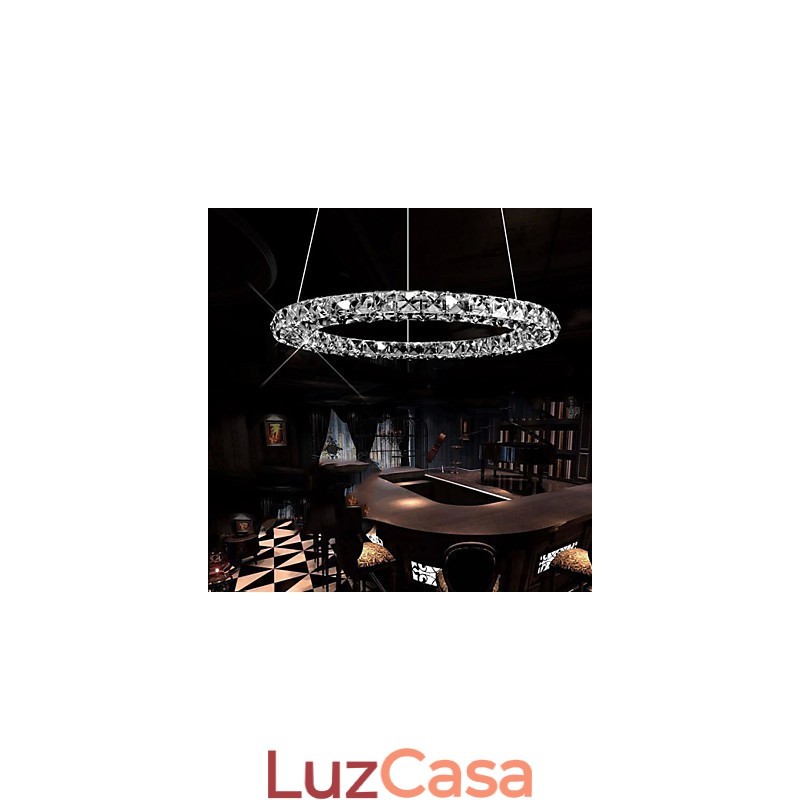 Luminária pendente de cristal moderna, única, D70CM, três lados, K9, cristal, luzes de teto internas, luminárias