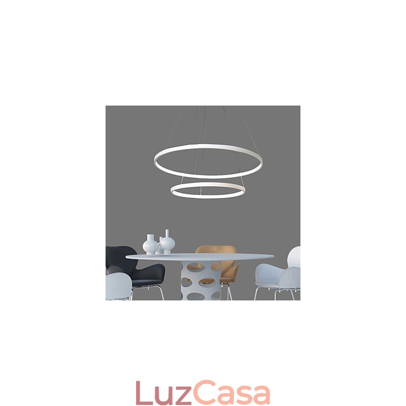 Luminária pendente design moderno alta qualidade dois anéis