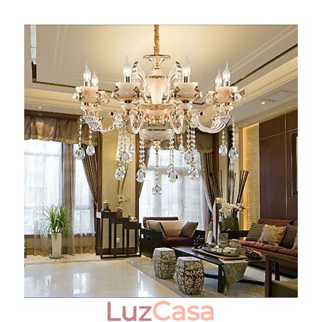 Luminária de liga de zinco jade dourada de luxo europeia simples Luminária de liga de zinco jade dourada de luxo europeia simples