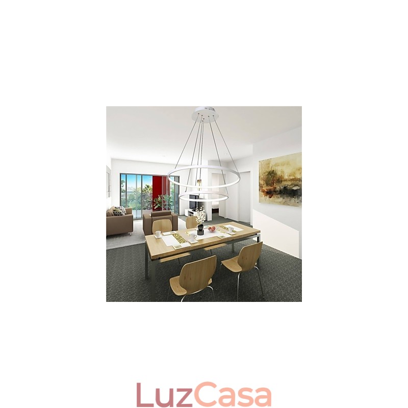Luminária pendente design moderno alta qualidade dois anéis