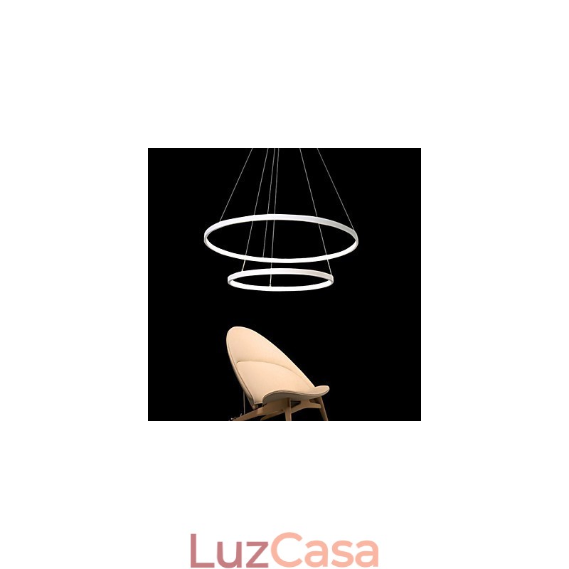 Luminária pendente design moderno alta qualidade dois anéis