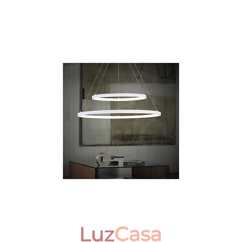Luminária pendente design moderno alta qualidade dois anéis