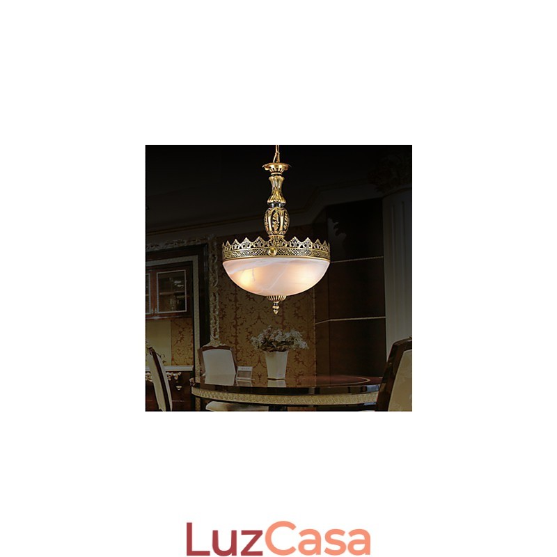 Tradicional Clássico Vintage Retro Bronze Metal Pendente Luz