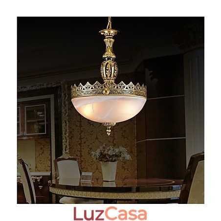 Tradicional Clássico Vintage Retro Bronze Metal Pendente Luz