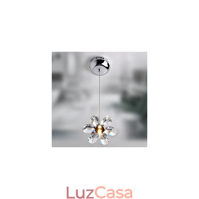 Luminária pendente moderna contemporânea em cristal estilo mini galvanizada