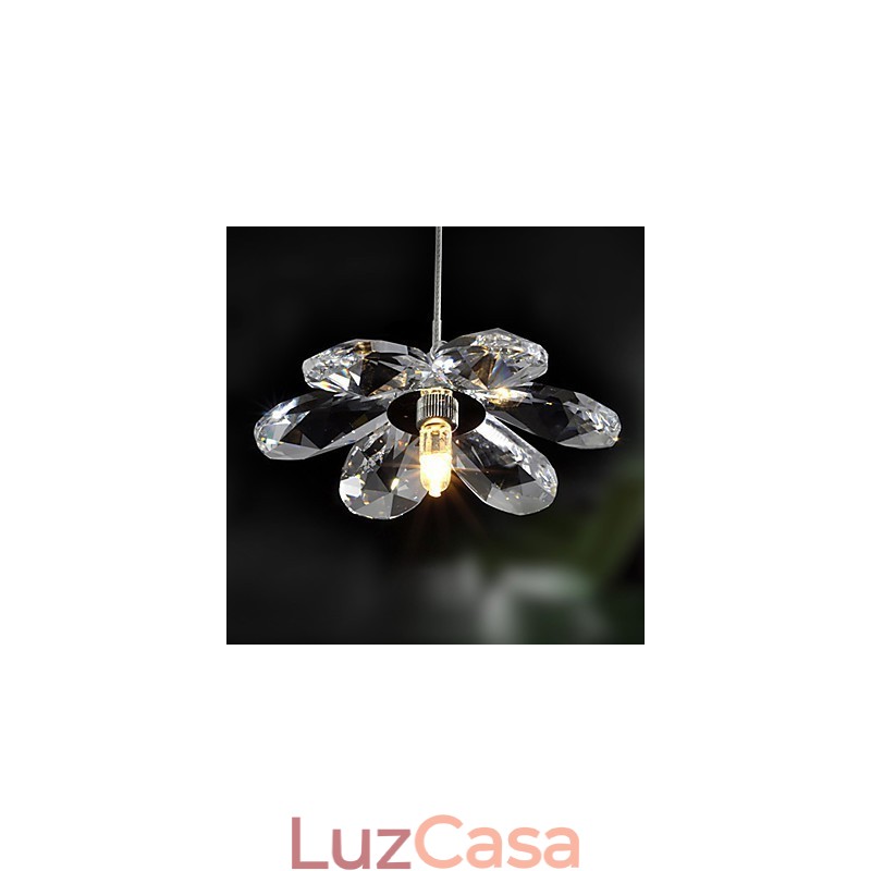 Luminária pendente moderna contemporânea em cristal estilo mini galvanizada