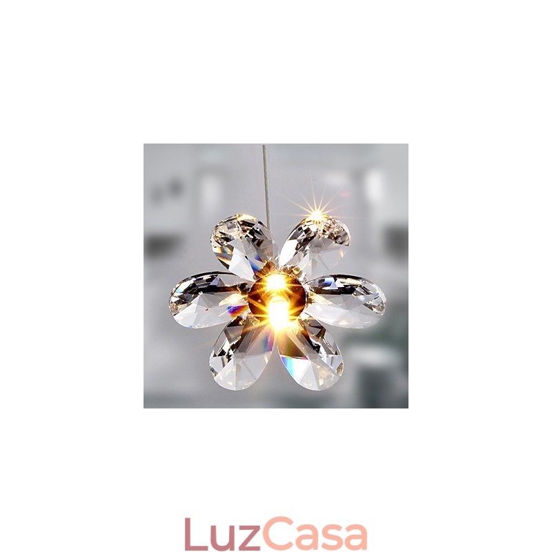 Luminária pendente moderna contemporânea em cristal estilo mini galvanizada
