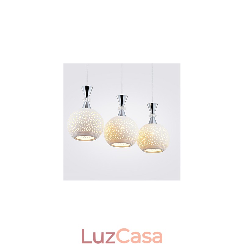 3 Cabeças Pendente Luz Moderna Contemporânea Metal